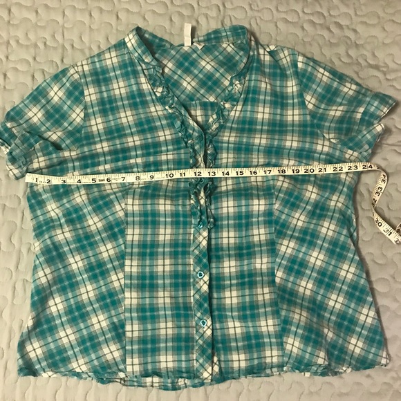 St John’s Bay Plaid Button-up Shirt, Teal - Picture 4 of 4